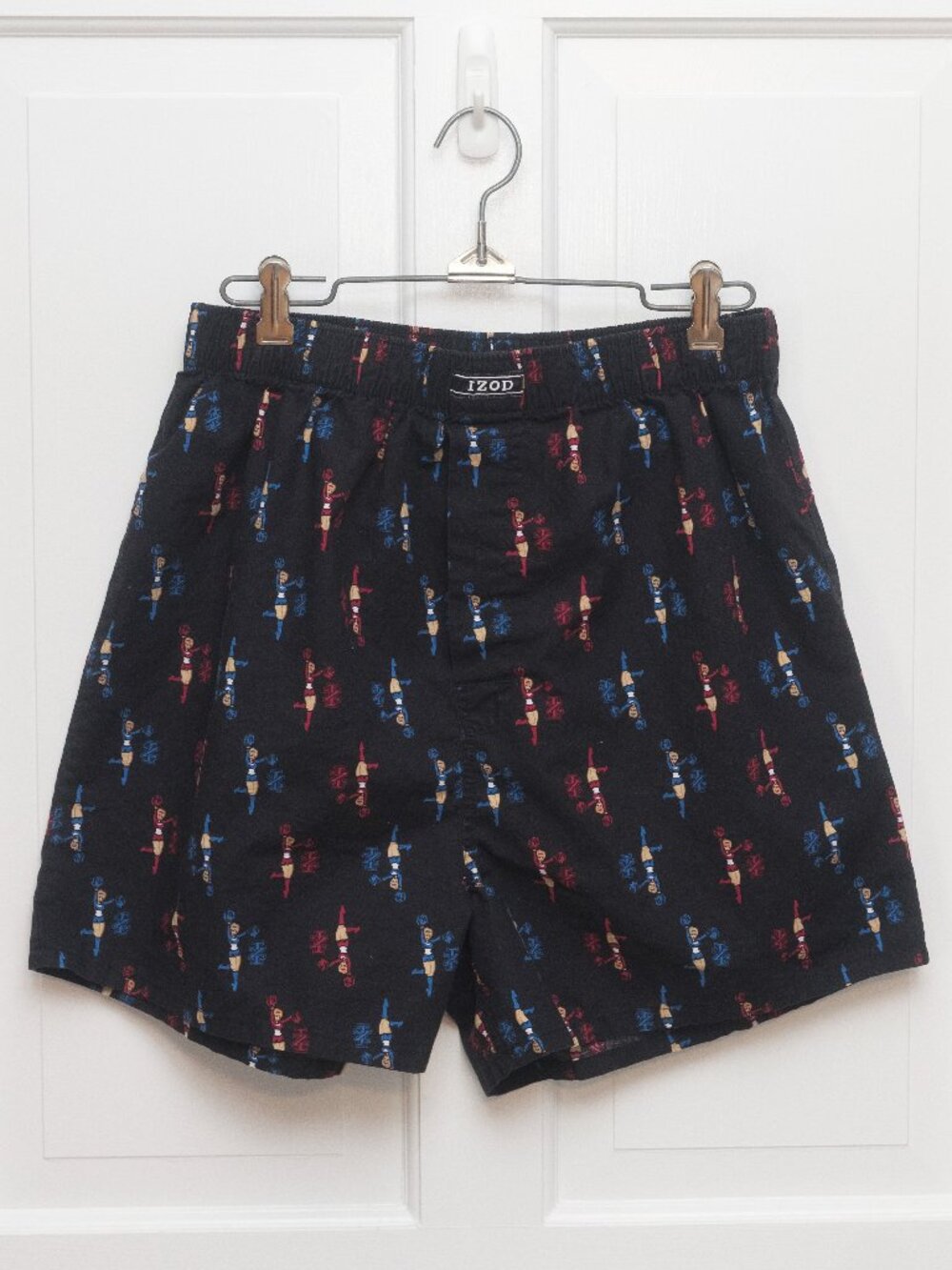 Izod Navy Blue Woven Boxer Shorts w/ Cheerleader Pattern